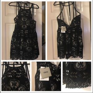 ASOS Black Velvet Romper- Size: US 14